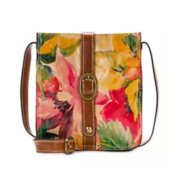 Patricia Nash Floral Squares Leather Venezia Pouch Crossbody - Picture 2 of 15